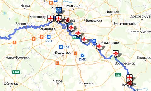 Москва-река — круизы и прогулки на теплоходах, шлюзы и гидроузлы,характеристики и карта